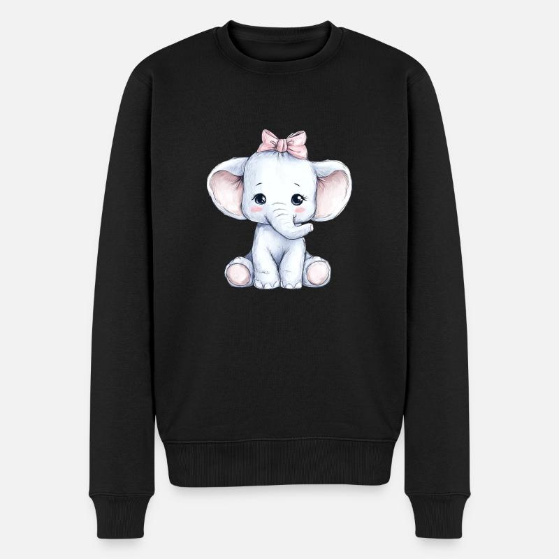 Mignon bébé éléphant - Pull Premium bio Homme - noir