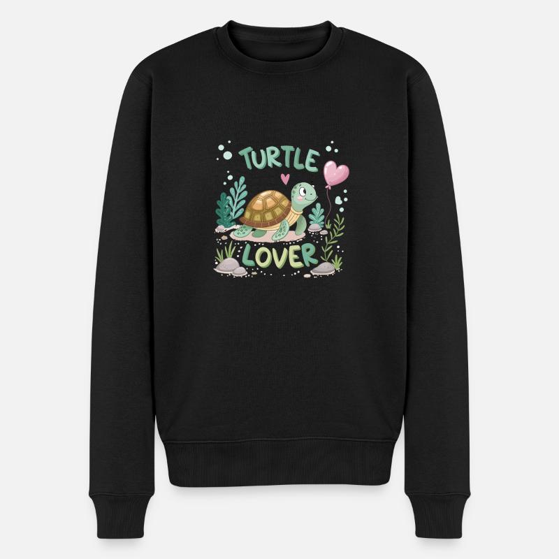 Schildkröten-Liebhaber - Männer Premium Bio Pullover - Schwarz