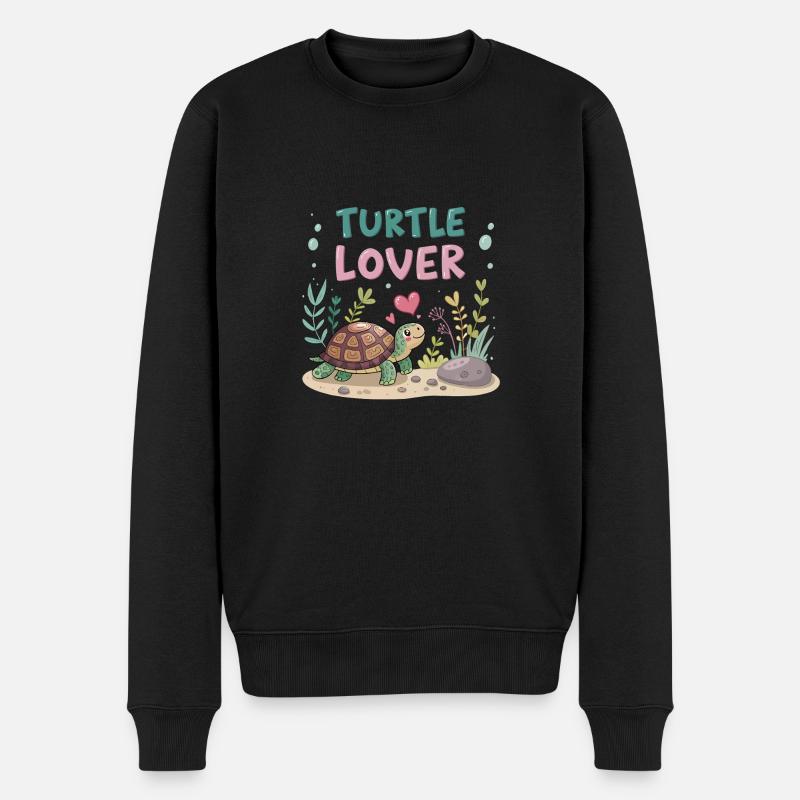Schildkröten-Liebhaber - Männer Premium Bio Pullover - Schwarz
