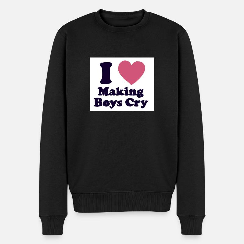 i Love making Boyscry - Männer Premium Bio Pullover - Schwarz
