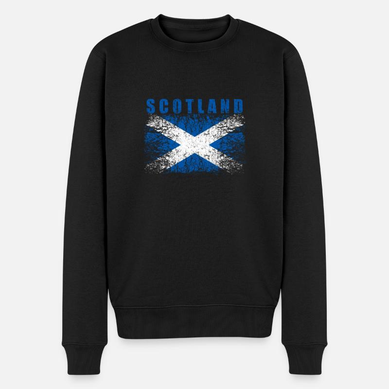 Ecosse drapeau 008 dessins ronds - Pull Premium bio Homme - noir