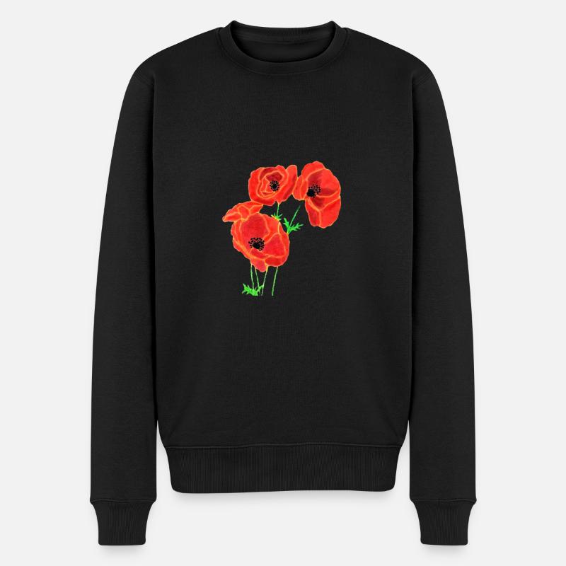 Coquelicots - Pull Premium bio Homme - noir