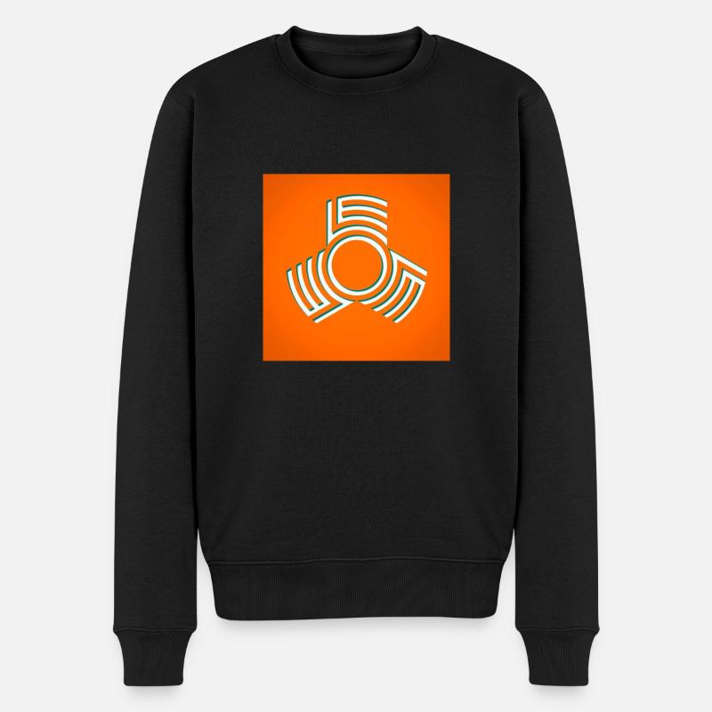 Leo -Triple Orange Version - Männer Premium Bio Pullover - Schwarz