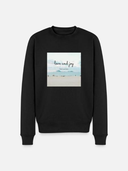 Love and joy - Männer Premium Bio Pullover - Schwarz