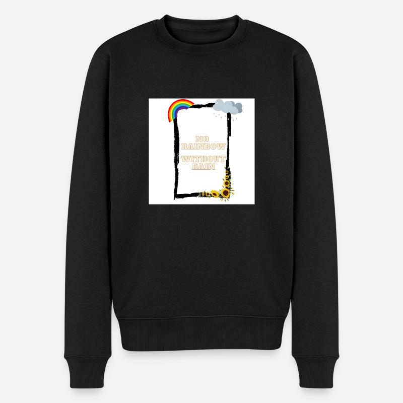No Rainbow Without Rain - Männer Premium Bio Pullover - Schwarz