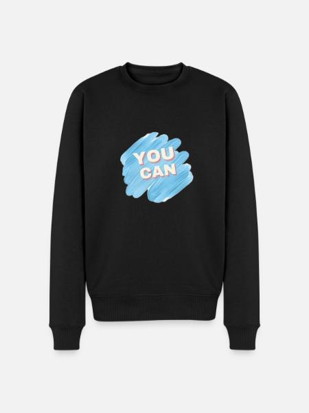 You can - Männer Premium Bio Pullover - Schwarz