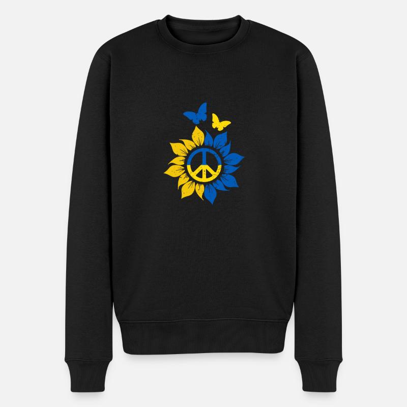 Ukraine - Männer Premium Bio Pullover - Schwarz