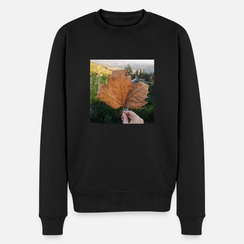 Feuille automne - Pull Premium bio Homme - noir