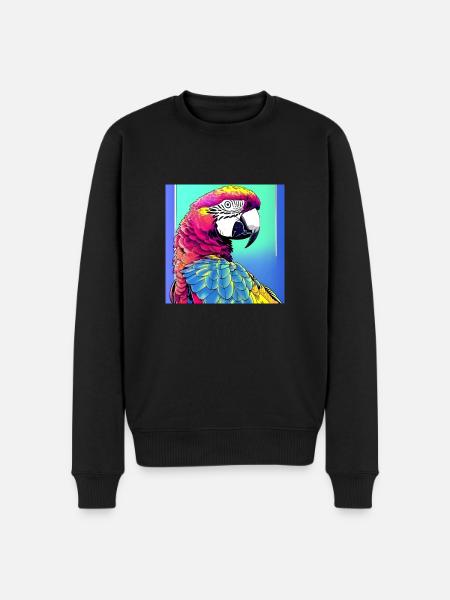 Neon Macaw - Men's Premium Organic Jumper - black