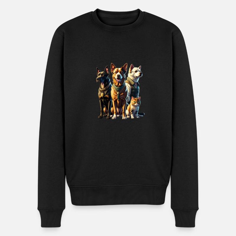 Chiens et chats - Pull Premium bio Homme - noir