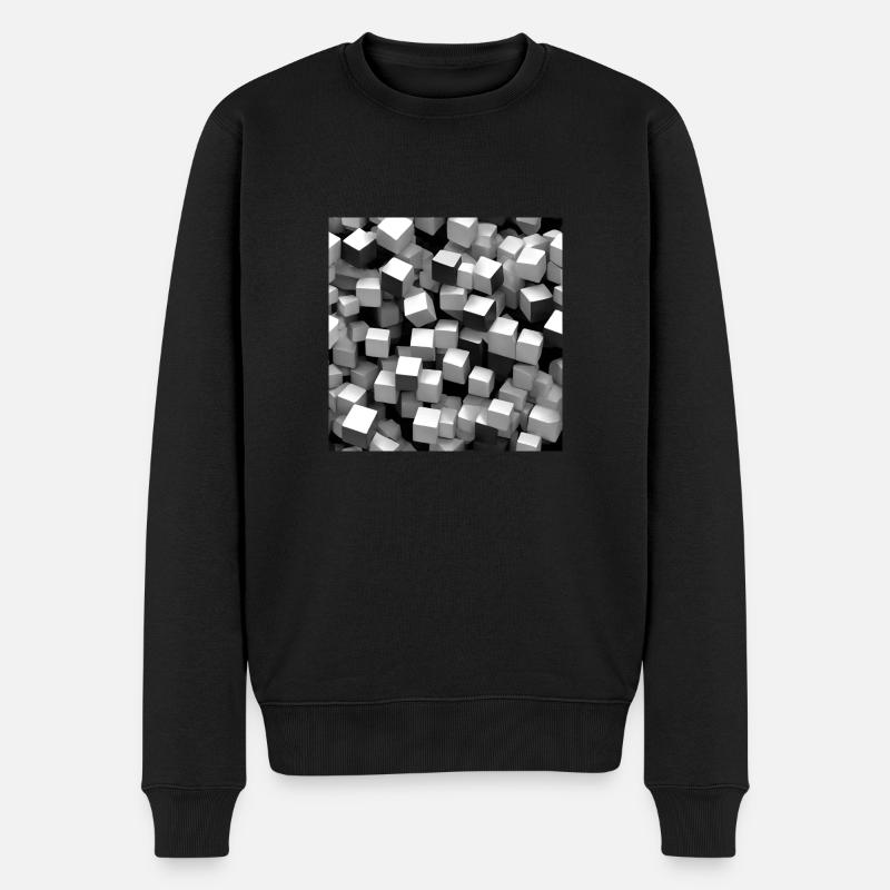 Blockdesign - Männer Premium Bio Pullover - Schwarz