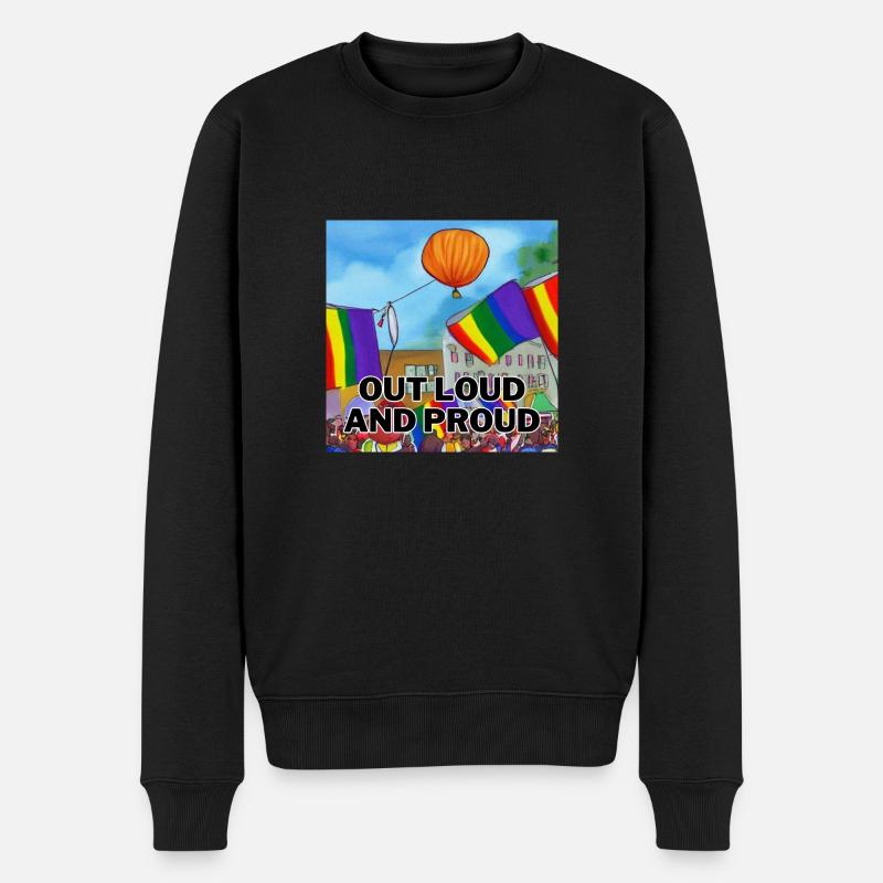Out Loud and Proud - Männer Premium Bio Pullover - Schwarz
