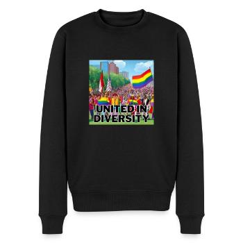 United in Diversity - Männer Premium Bio Pullover - Schwarz - Vorne - Nico (187cm)