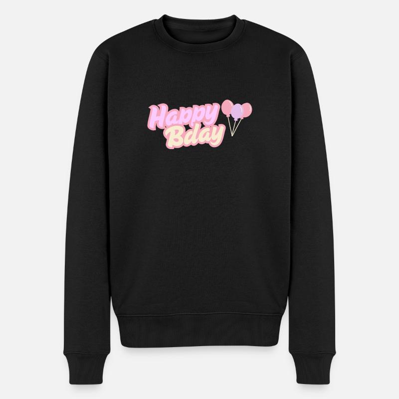 Happy Bday - Männer Premium Bio Pullover - Schwarz