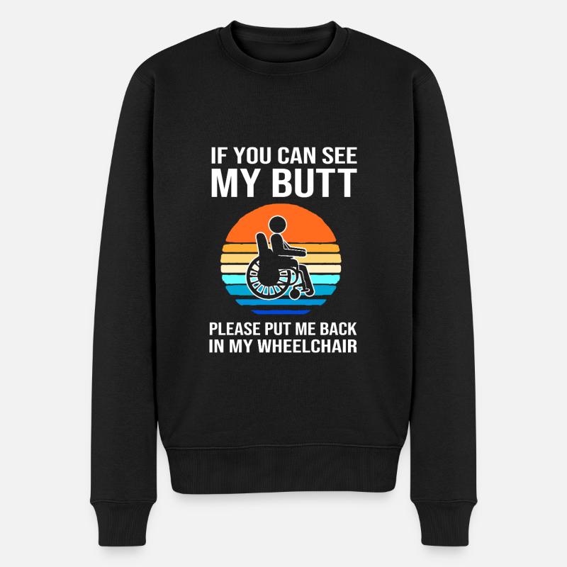 Rollstuhl - Männer Premium Bio Pullover - Schwarz