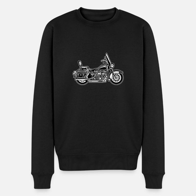 Chopper / moto 06_schwarz blanc - Pull Premium bio Homme - noir