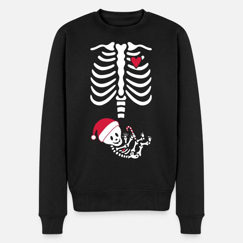 Maternity Skeleton ribcage - Männer Premium Bio Pullover - Schwarz