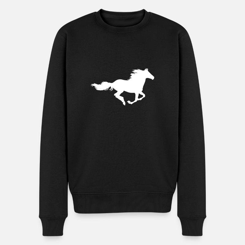 cheval au galop - Pull Premium bio Homme - noir