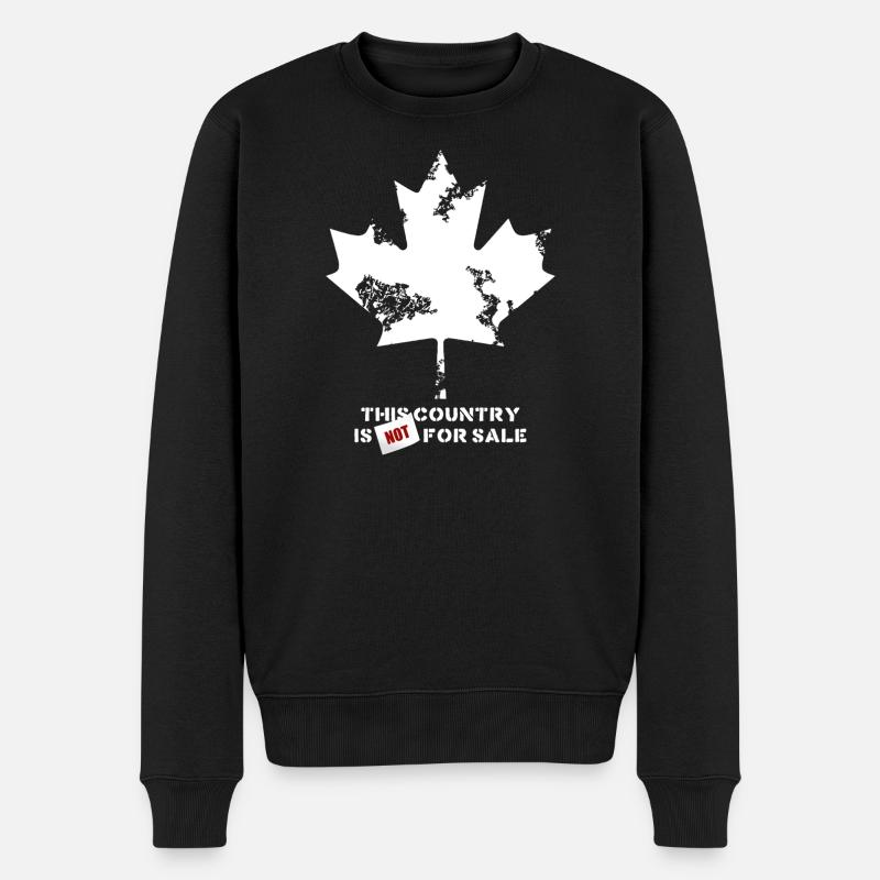Canada, this country is not for sale - Männer Premium Bio Pullover - Schwarz