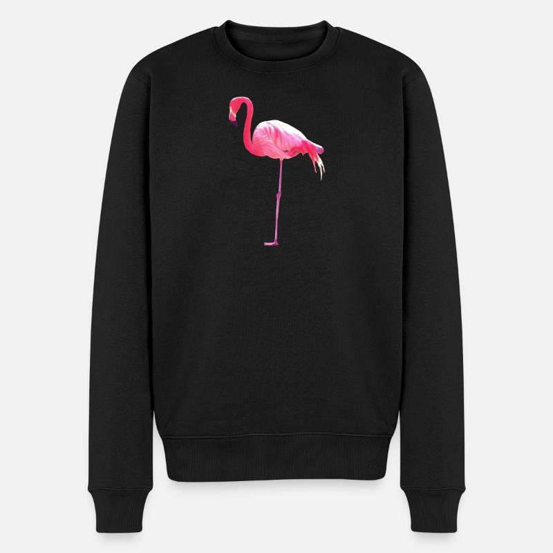 Pink Flamingo - Männer Premium Bio Pullover - Schwarz