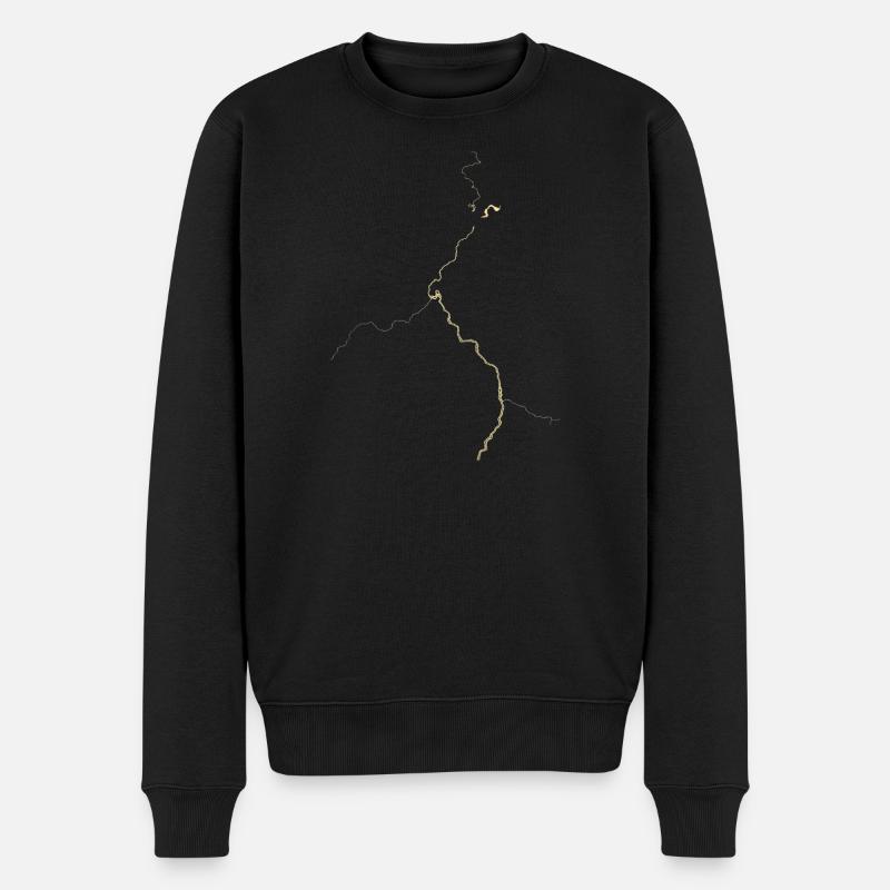 Veines dorées sur noir - Pull Premium bio Homme - noir