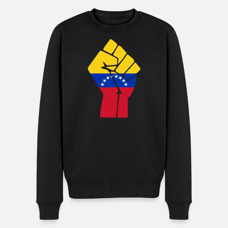 Drapeau du Poing du Venezuela - Pull Premium bio Homme - noir
