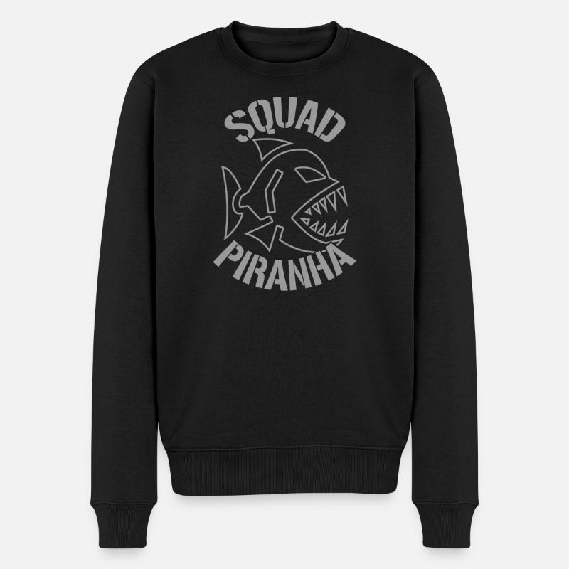 Skelett-Krieger-Hai - Männer Premium Bio Pullover - Schwarz
