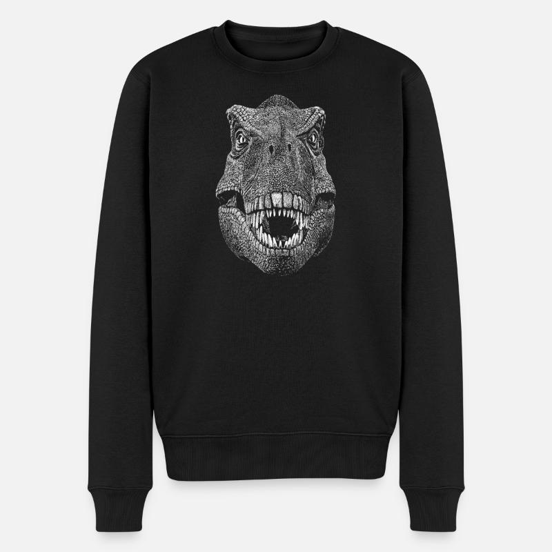 Dinosaurier - Männer Premium Bio Pullover - Schwarz