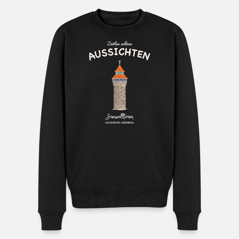 Nuremberg Kaiserburg Sinwellturm, Belles vues - Pull Premium bio Homme - noir