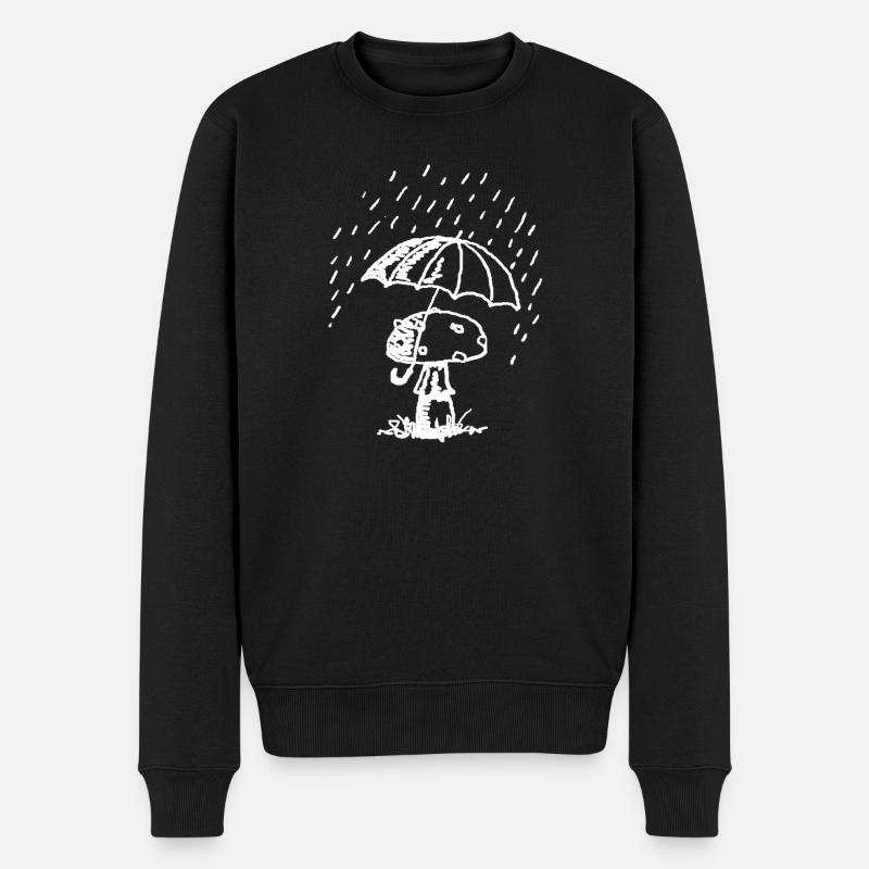 Champignon sous la pluie - Pull Premium bio Homme - noir