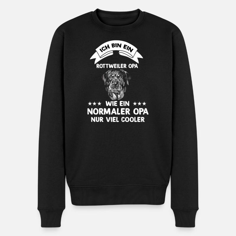 Ich bin ein Rottweiler Opa - Männer Premium Bio Pullover - Schwarz