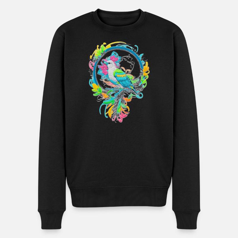 Vogel - Männer Premium Bio Pullover - Schwarz