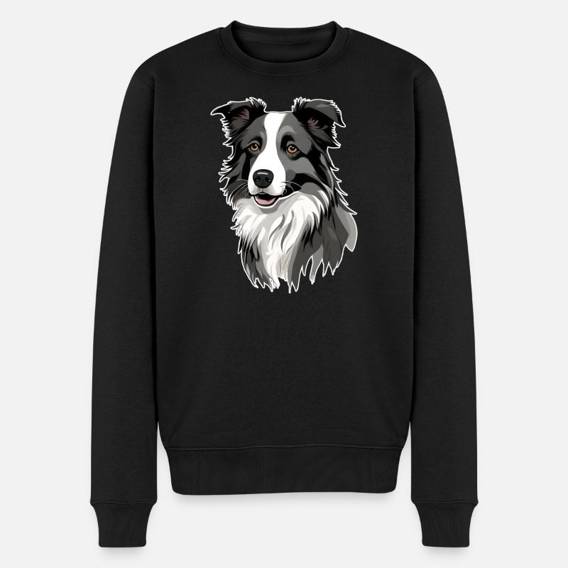 Border Collie - Männer Premium Bio Pullover - Schwarz