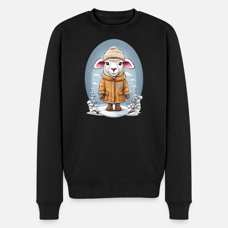 Süßes Schaf - Männer Premium Bio Pullover - Schwarz