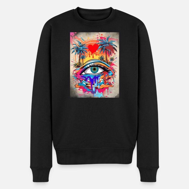 Die Erde tropft - Männer Premium Bio Pullover - Schwarz