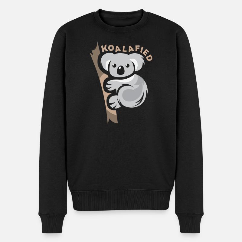 koala lustige Sprüche comic koalafied Symbol Logo - Männer Premium Bio Pullover - Schwarz