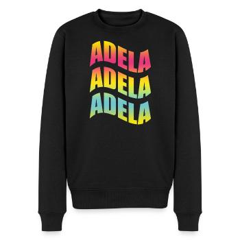 Adela T-Shirt mit Welleneffekt T-Shirt mit Welleneffekt - Männer Premium Bio Pullover - Schwarz - Vorne - Nico (187cm)