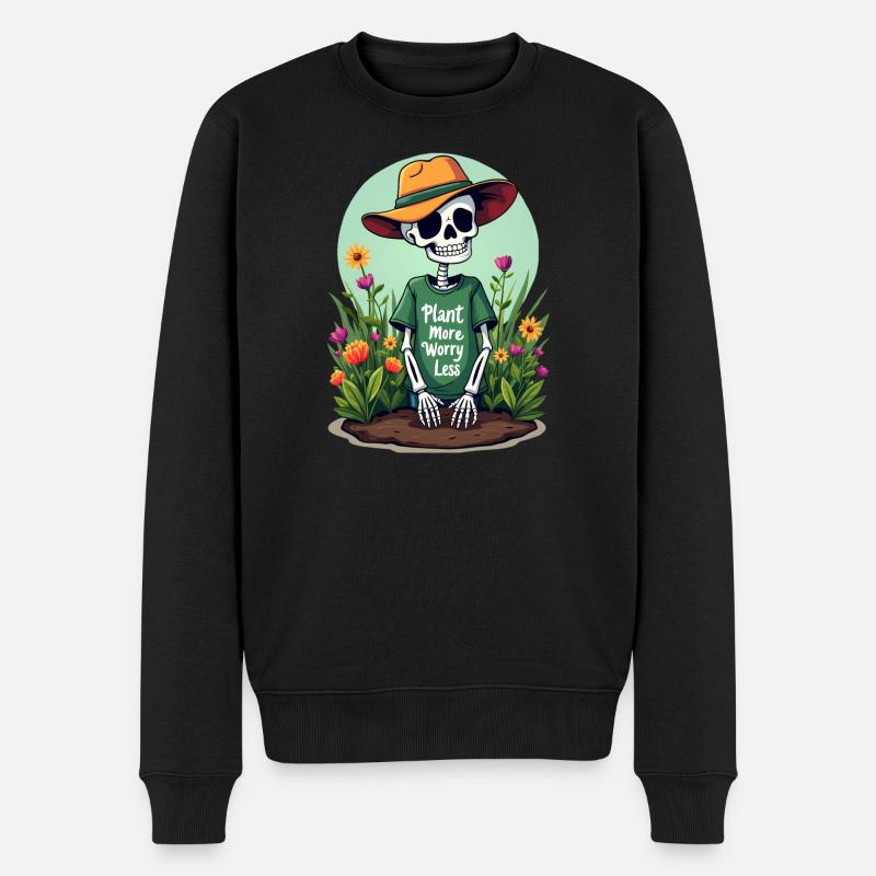 PLANTEZ PLUS, SOUCIEZ-VOUS MOINS - Pull Premium bio Homme - noir