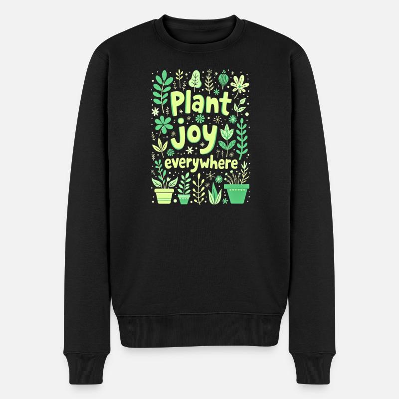 PLANTEZ DE LA JOIE PARTOUT - Pull Premium bio Homme - noir