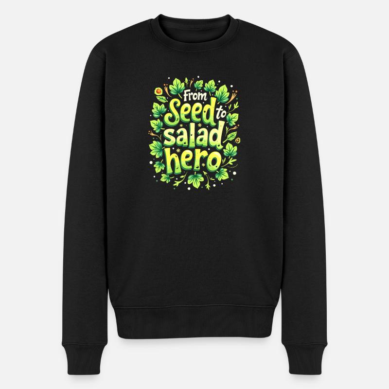 VOM SAMEN ZUM SALATHELDEN - Männer Premium Bio Pullover - Schwarz