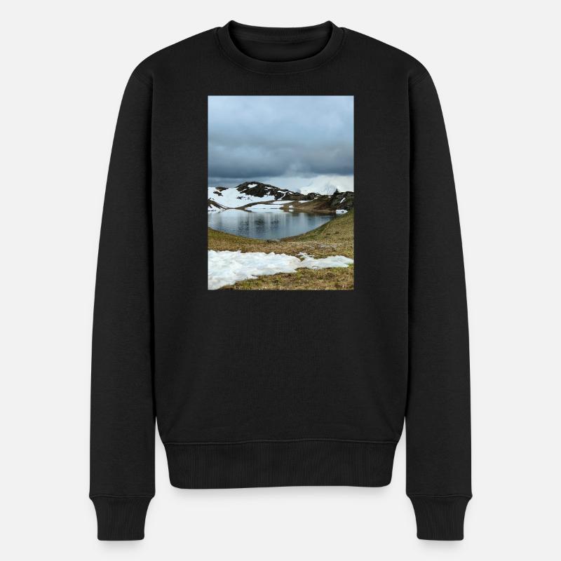 Lac rond en Oisans - Pull Premium bio Homme - noir