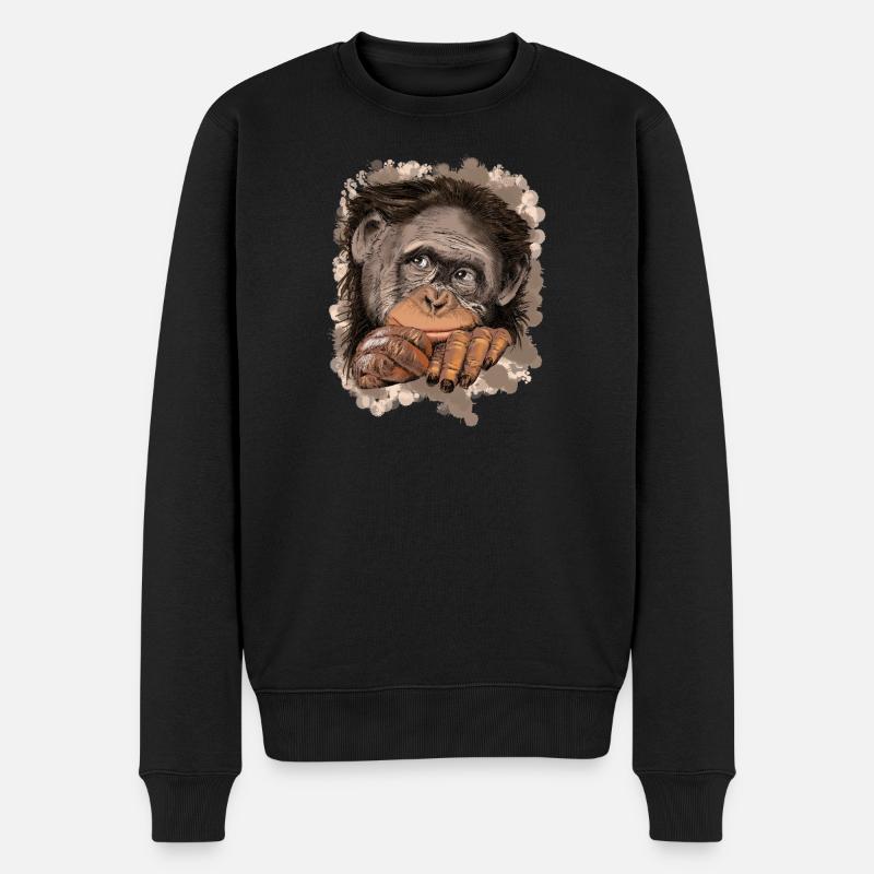 Singe - Pull Premium bio Homme - noir