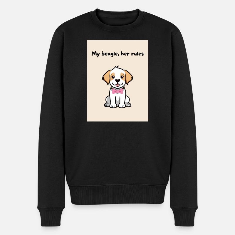 A-Beagle-mio_-5- - Männer Premium Bio Pullover - Schwarz