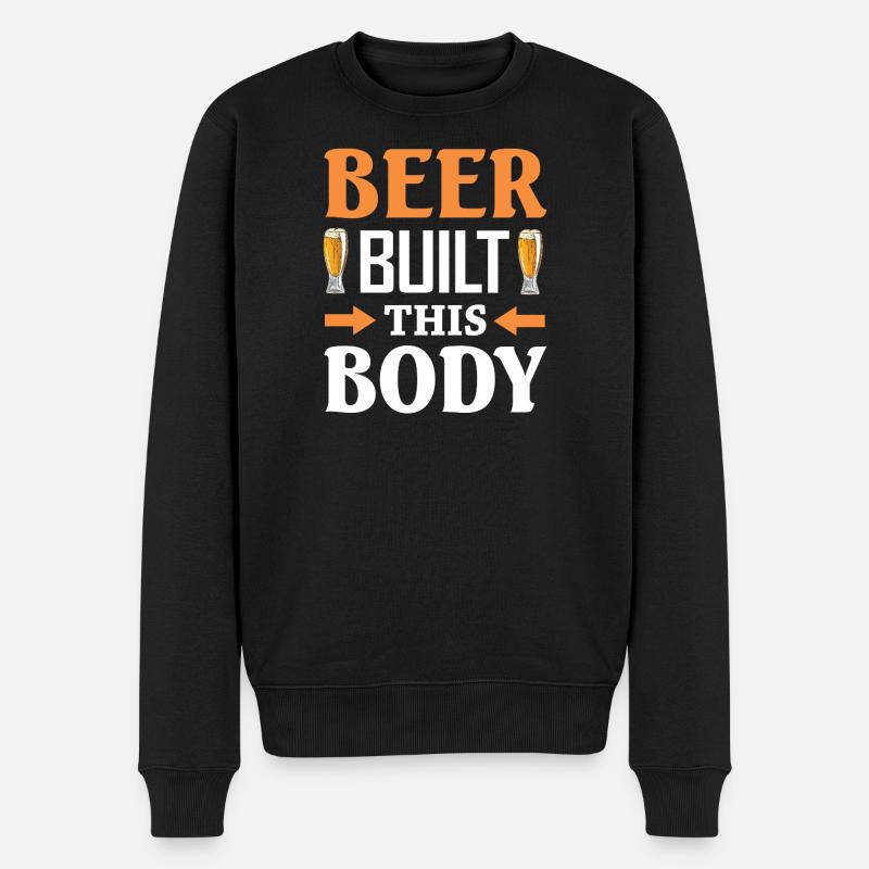 Beer built this body - Männer Premium Bio Pullover - Schwarz