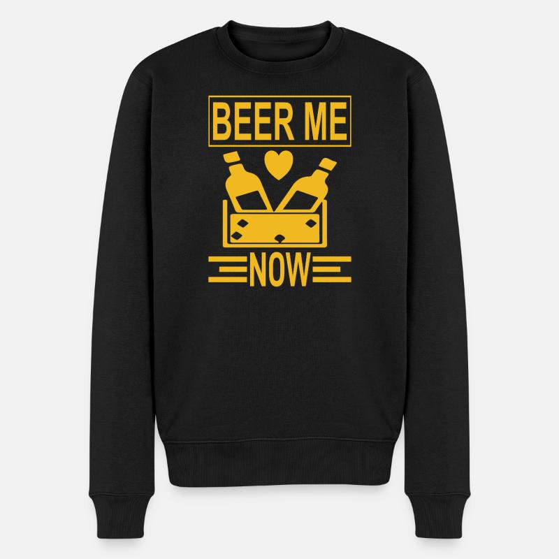 Beer me now - Männer Premium Bio Pullover - Schwarz