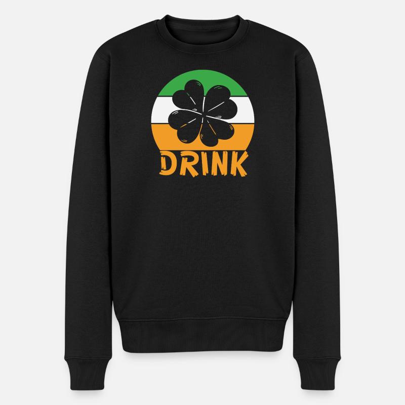 St. Patricks Day drink - Männer Premium Bio Pullover - Schwarz