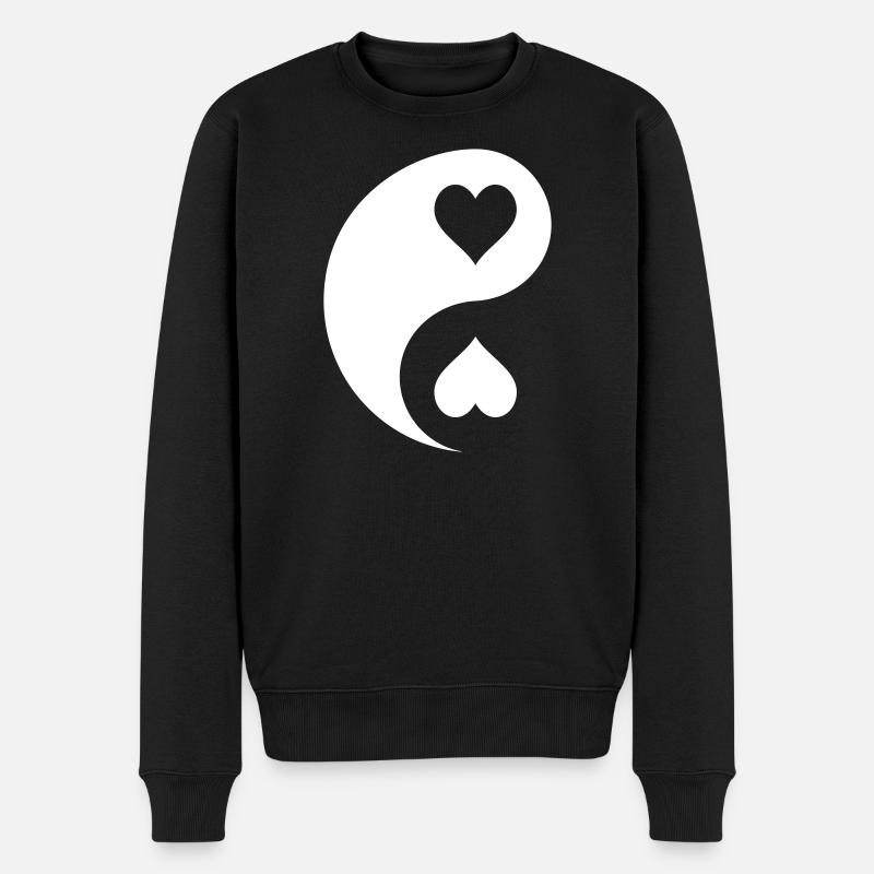 Emblème des cœurs Yin Yang - Pull Premium bio Homme - noir