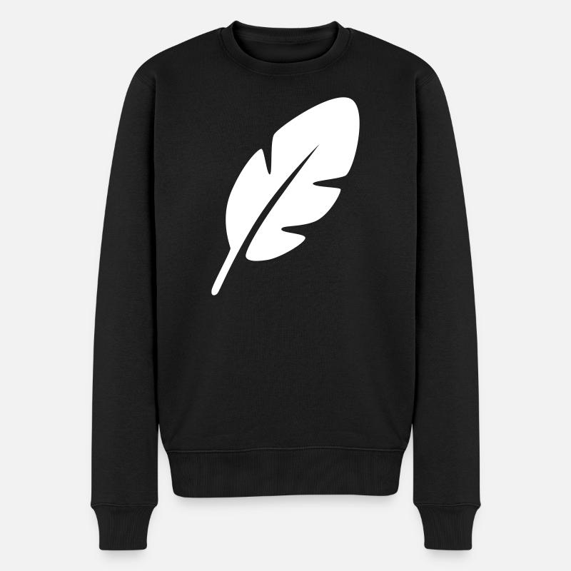 Feder - Männer Premium Bio Pullover - Schwarz