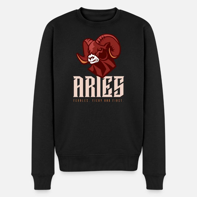 Widder - Männer Premium Bio Pullover - Schwarz