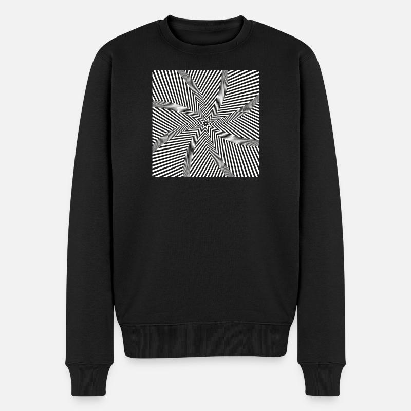 Labyrinthe optique en étoile - Pull Premium bio Homme - noir